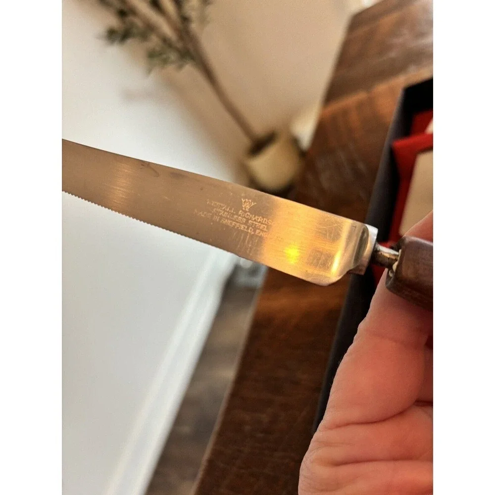 6 Vintage Westall Richardson Sheffield England Forever Sharp Steak Knives